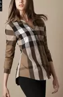 femmes burberry chemise en coton doux en exploded check beau bby035